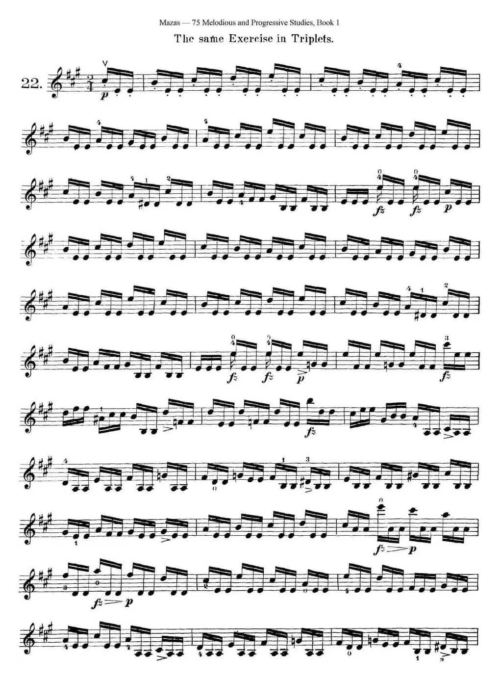 马扎斯小提琴练习曲 Op.36 第一册 特殊练习曲（22）