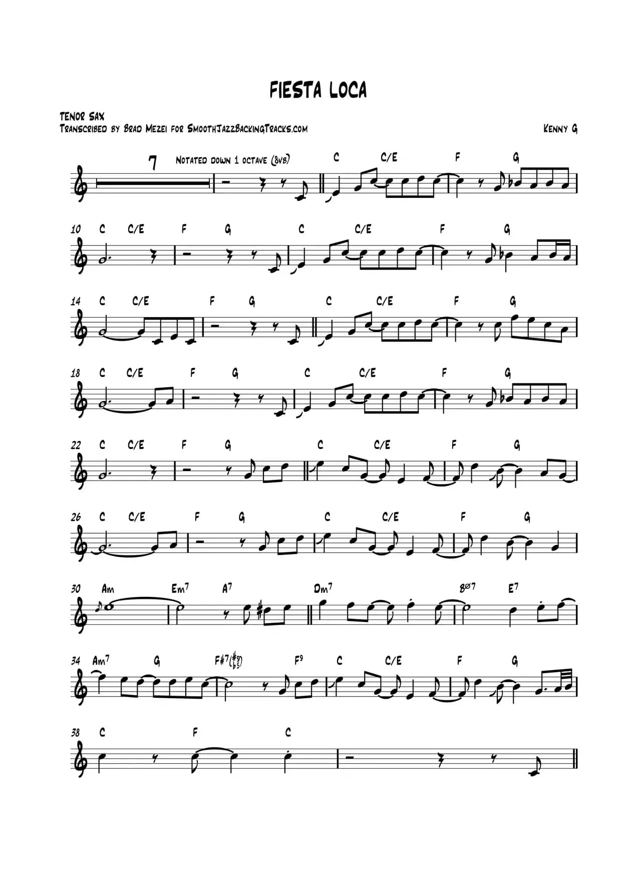 Fiesta Loca（次中音萨克斯）