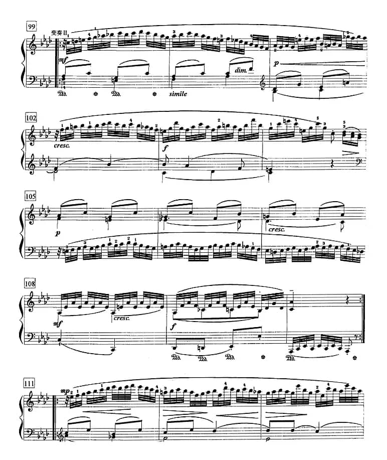 钢琴教程第七级 大型乐曲（f小调变奏曲 Op.83）