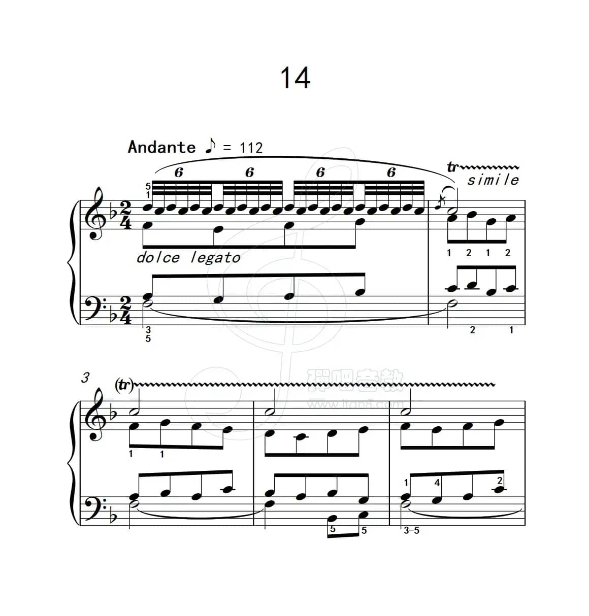 练习曲 14（克拉莫钢琴练习曲60首）