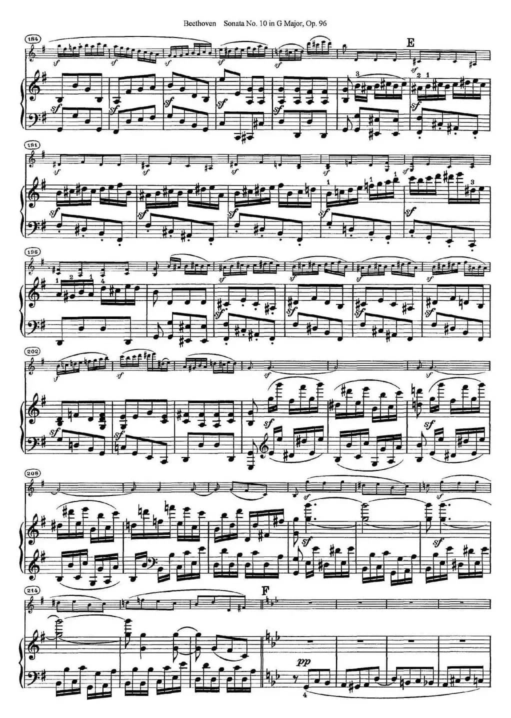 Violin Sonata No.10 in G Major Op.96（小提琴+钢琴伴奏）