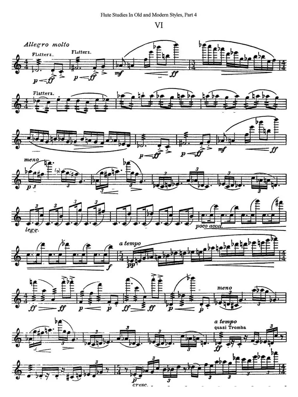 斯勒新老风格长笛练习重奏曲（第四部分）（NO.24）