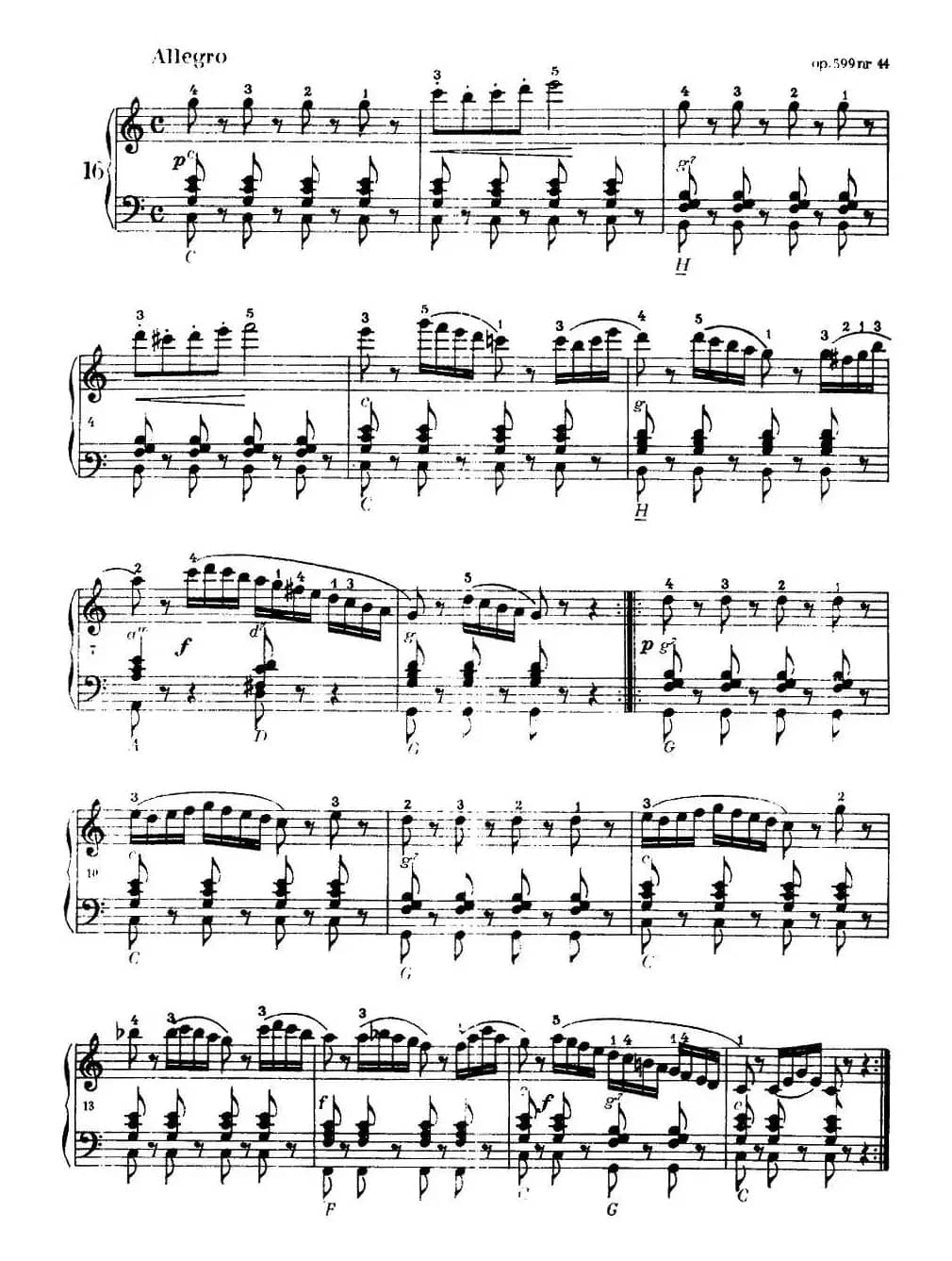 《车尔尼手风琴练习曲集》第Ⅰ册（第10—21首）