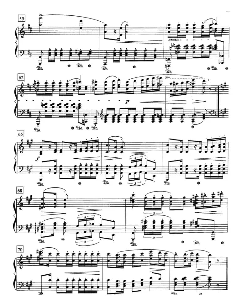 钢琴教程第八级 中外乐曲（A大调波兰舞曲 Op.40 No.1）