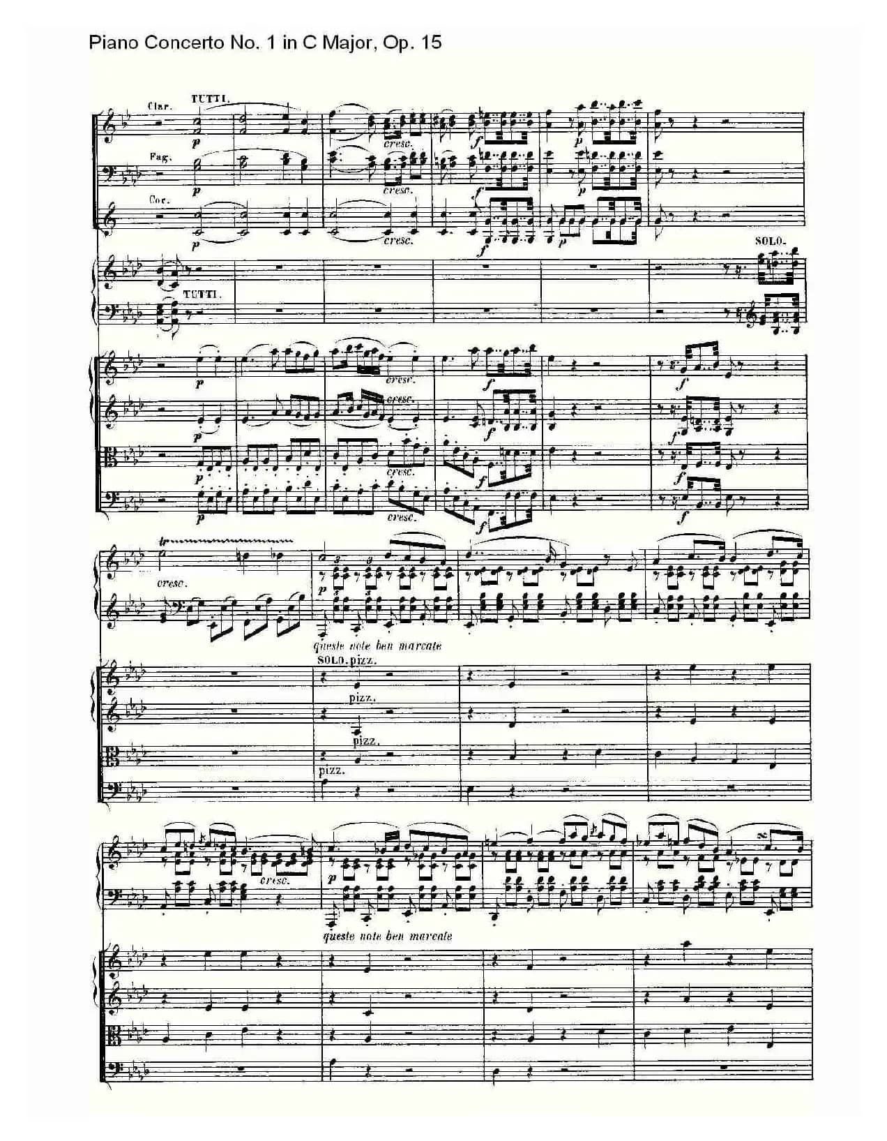 C大调钢琴第一协奏曲 Op.15 第二乐章