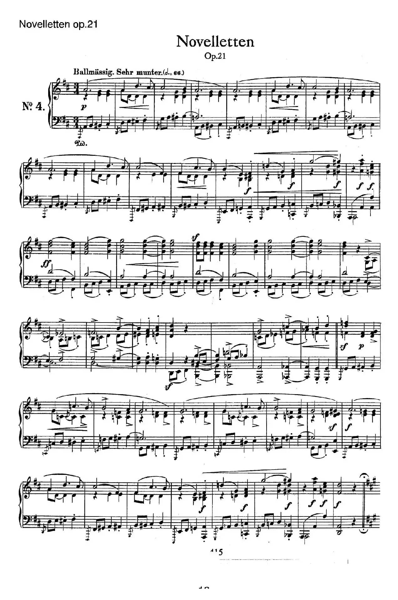 Novelletten Op.21（4）