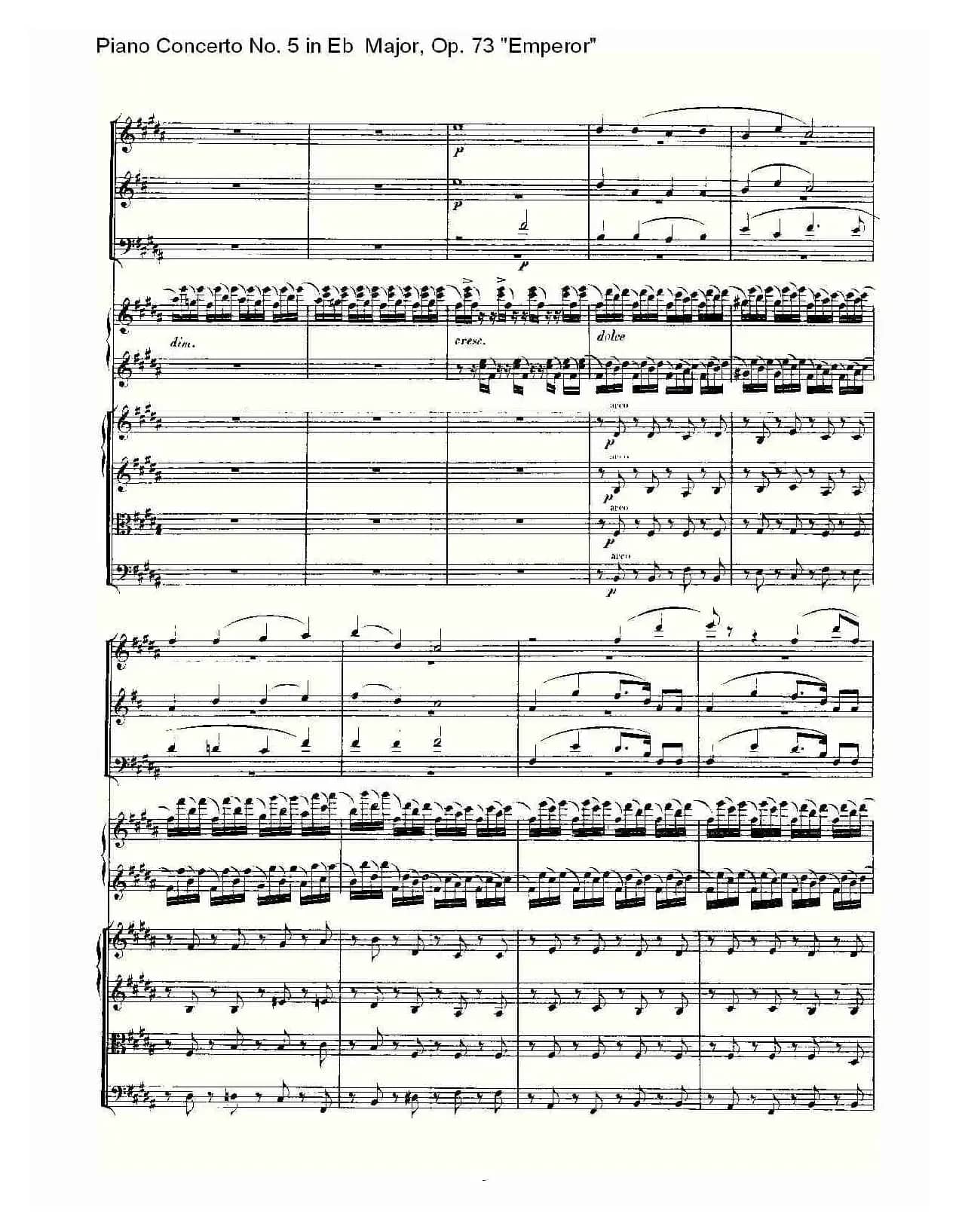 Eb大调钢琴第五协奏曲 Op.73“皇帝” 第二乐章