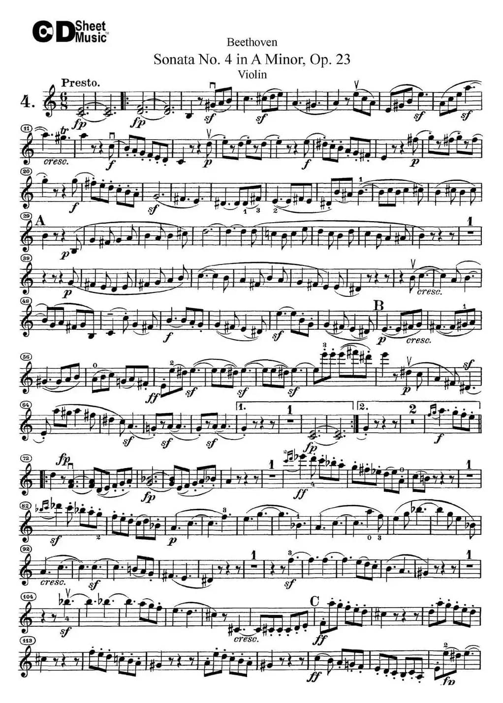 Violin Sonata No.4 in A Minor Op.23