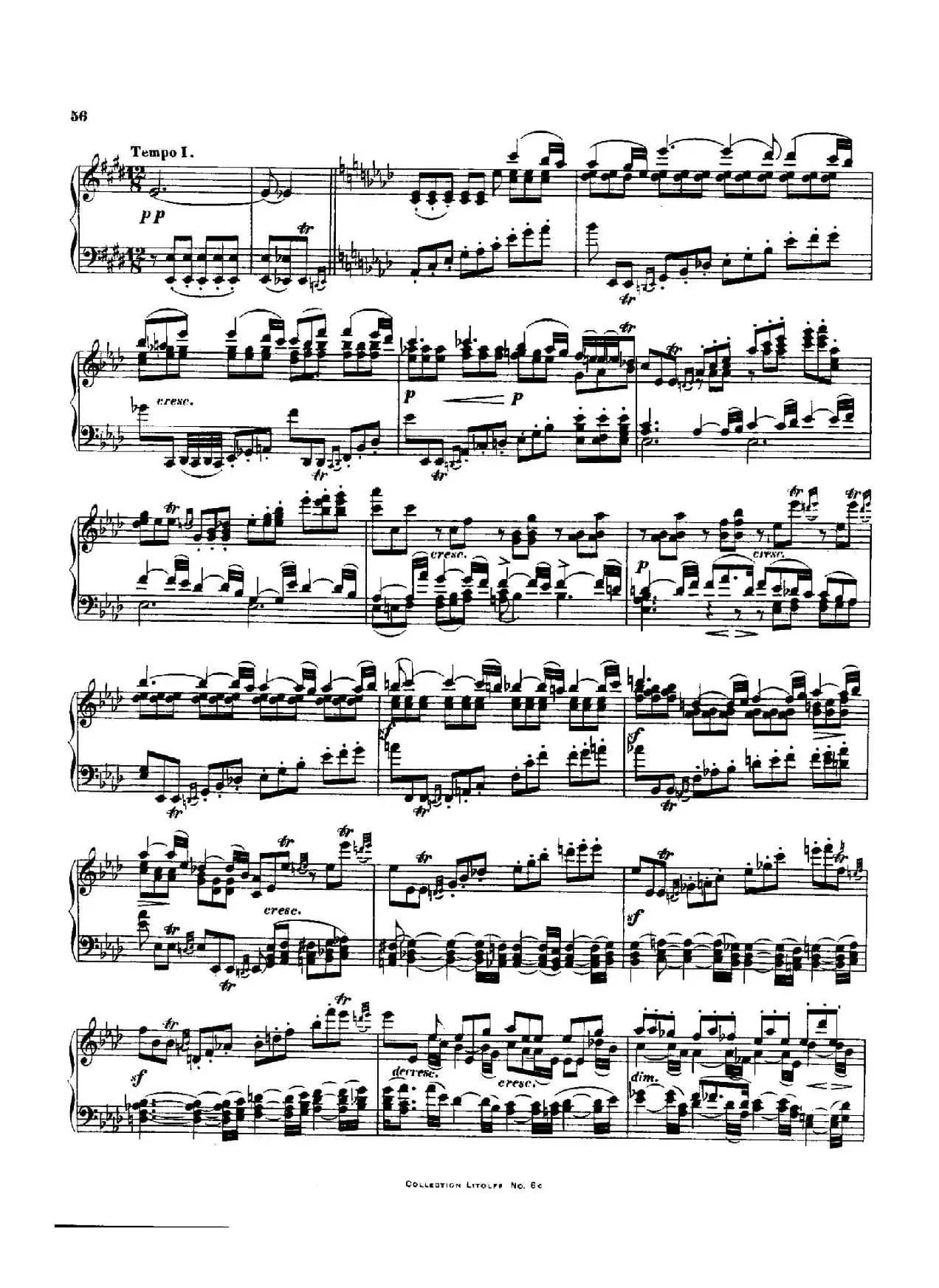 降E大调第十二弦乐四重奏（钢琴独奏版）