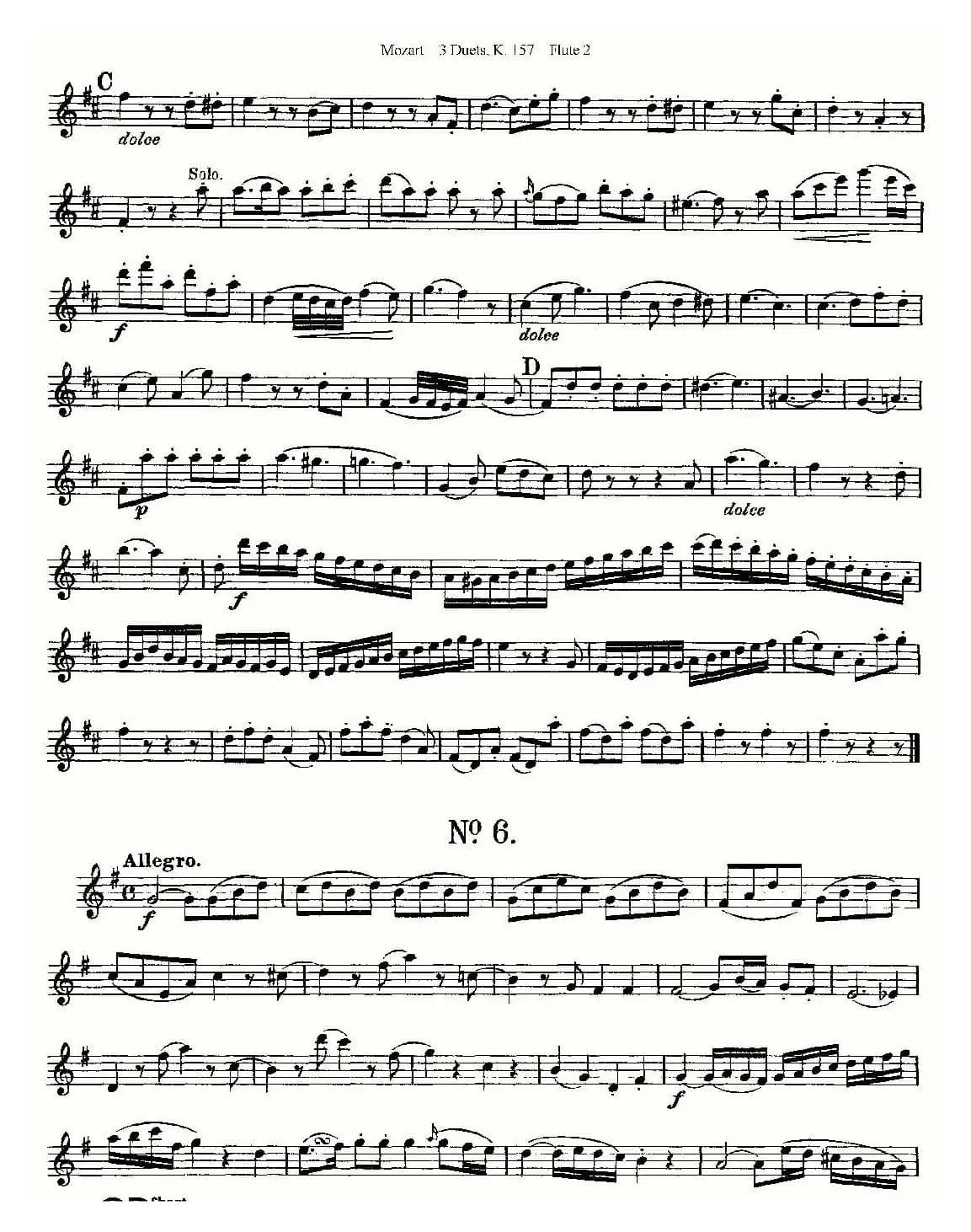 3 Duets K.157 之第二长笛（二重奏三首 K157号）