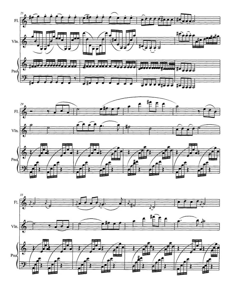 长笛与小提琴组曲：（二）乐舞一（带钢琴伴奏）