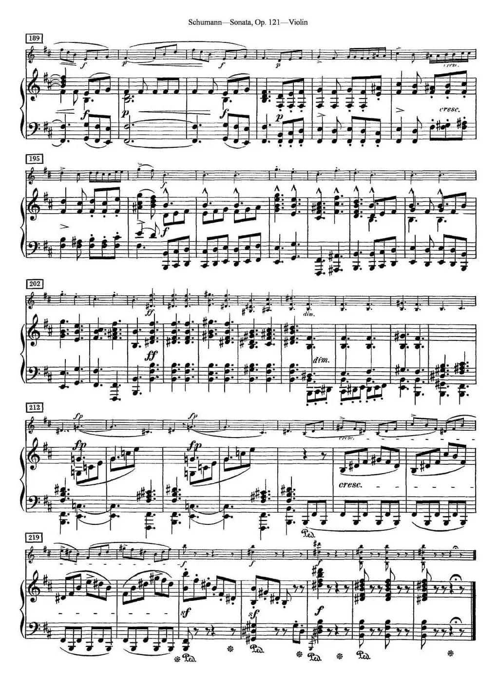 Violin Sonata Op.121（小提琴+钢琴伴奏）