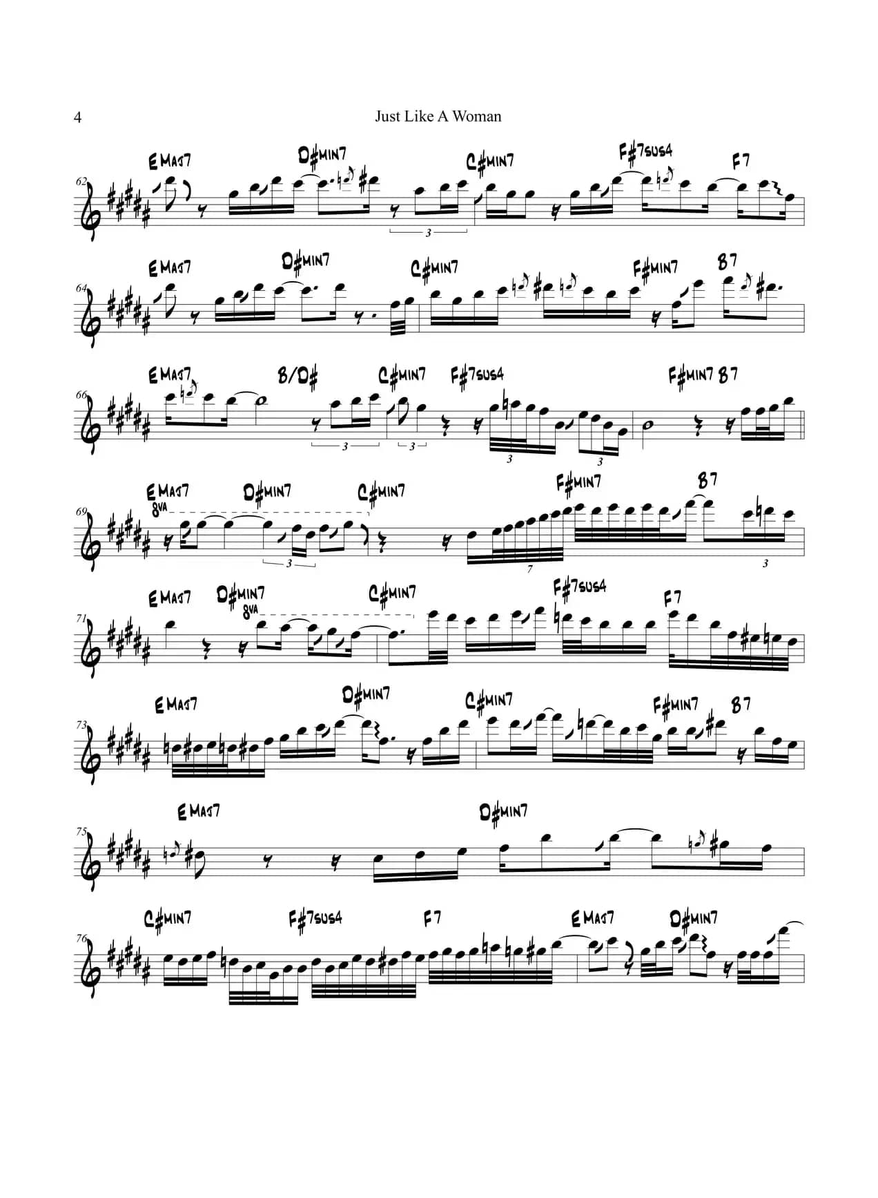 Just Like A Woman（中音萨克斯）