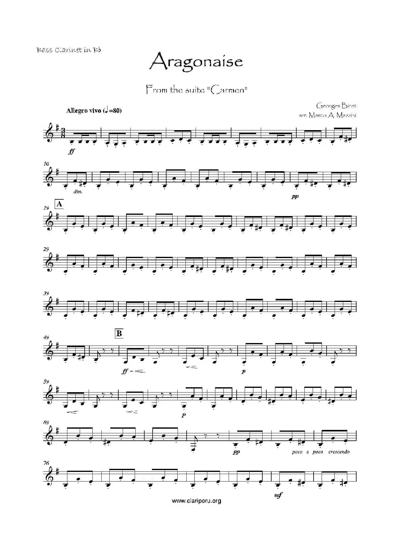 卡门（木管四重奏分谱）