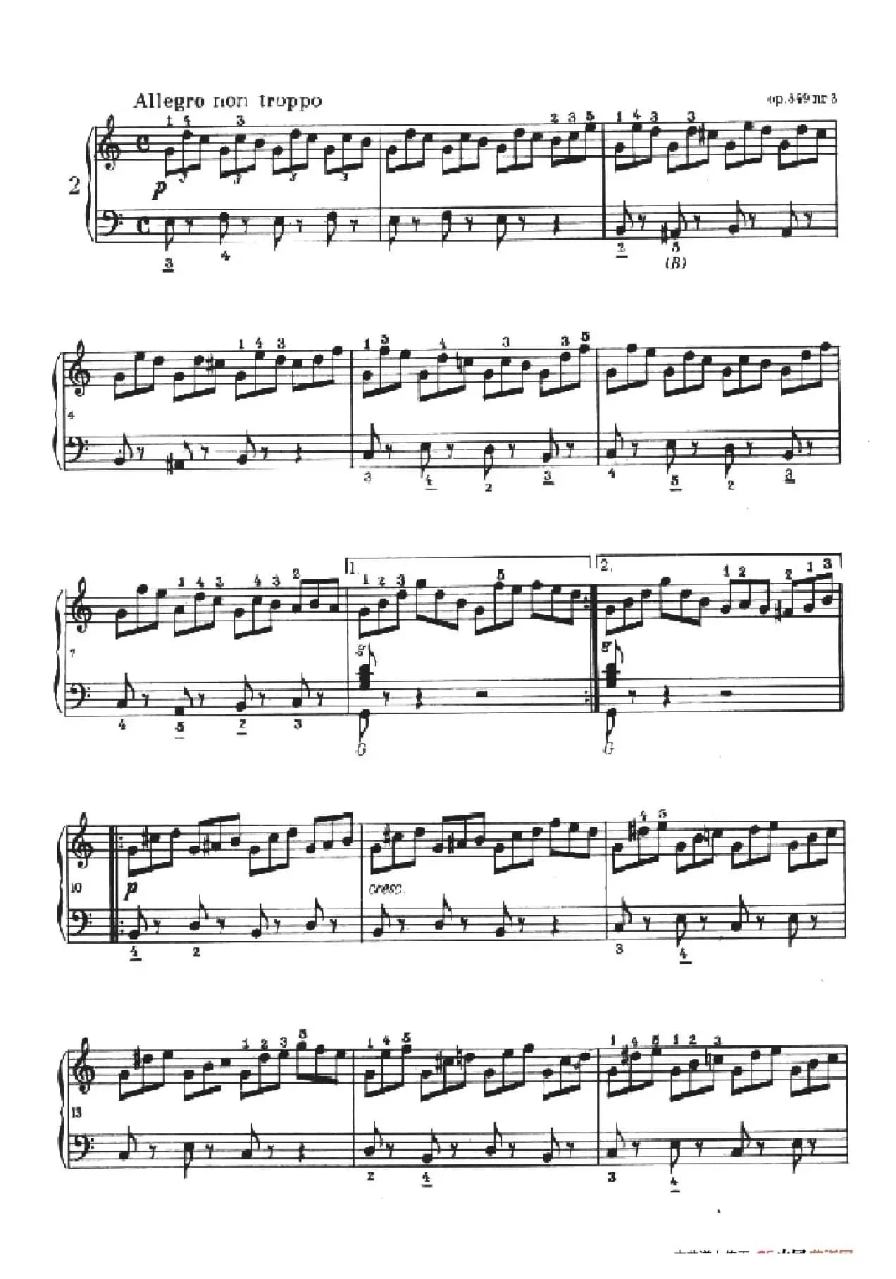 《车尔尼手风琴练习曲集》第Ⅱ册（第1——4首）