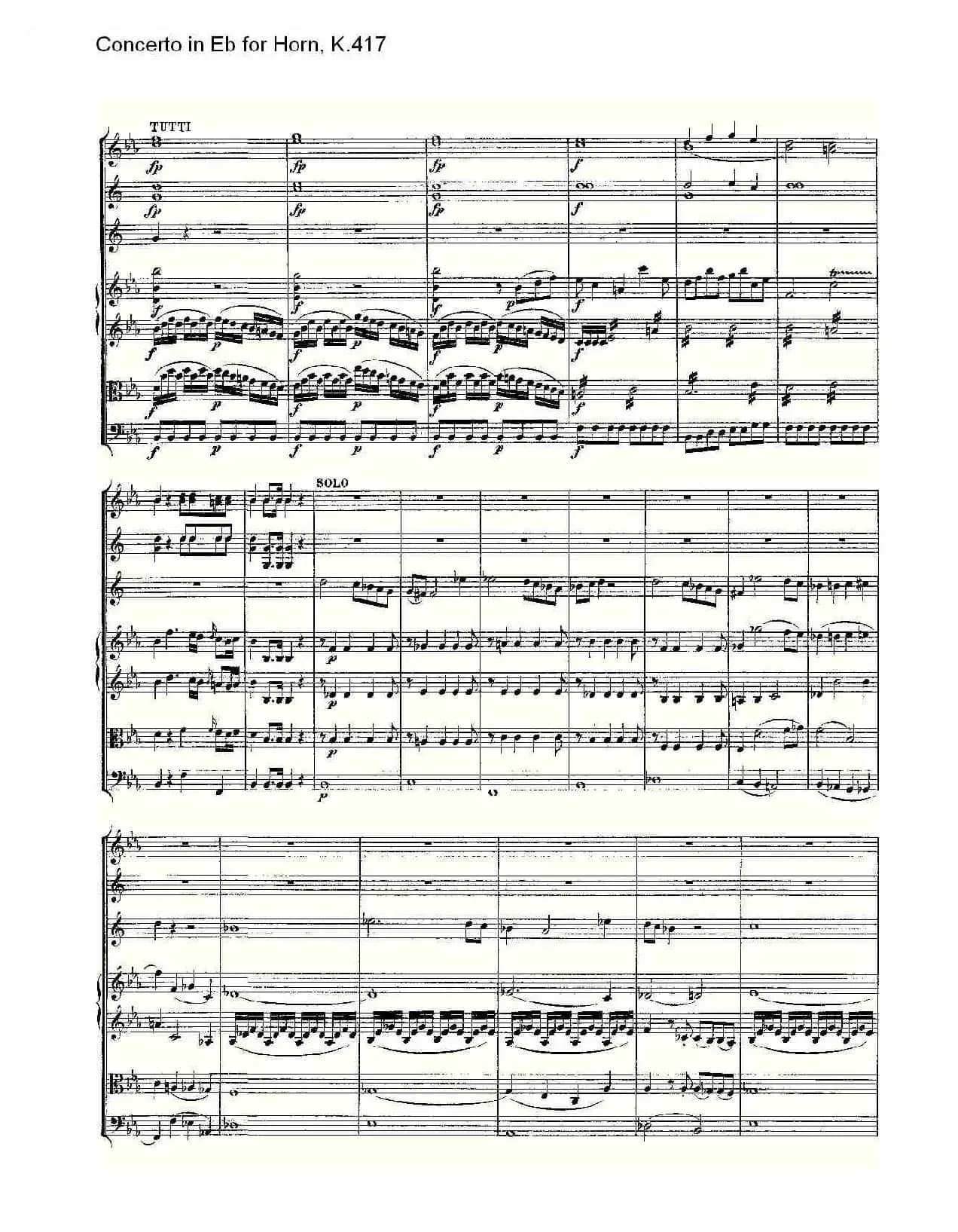 Concerto in Eb for Horn, K.417（Eb调法国号协奏曲, K.417）