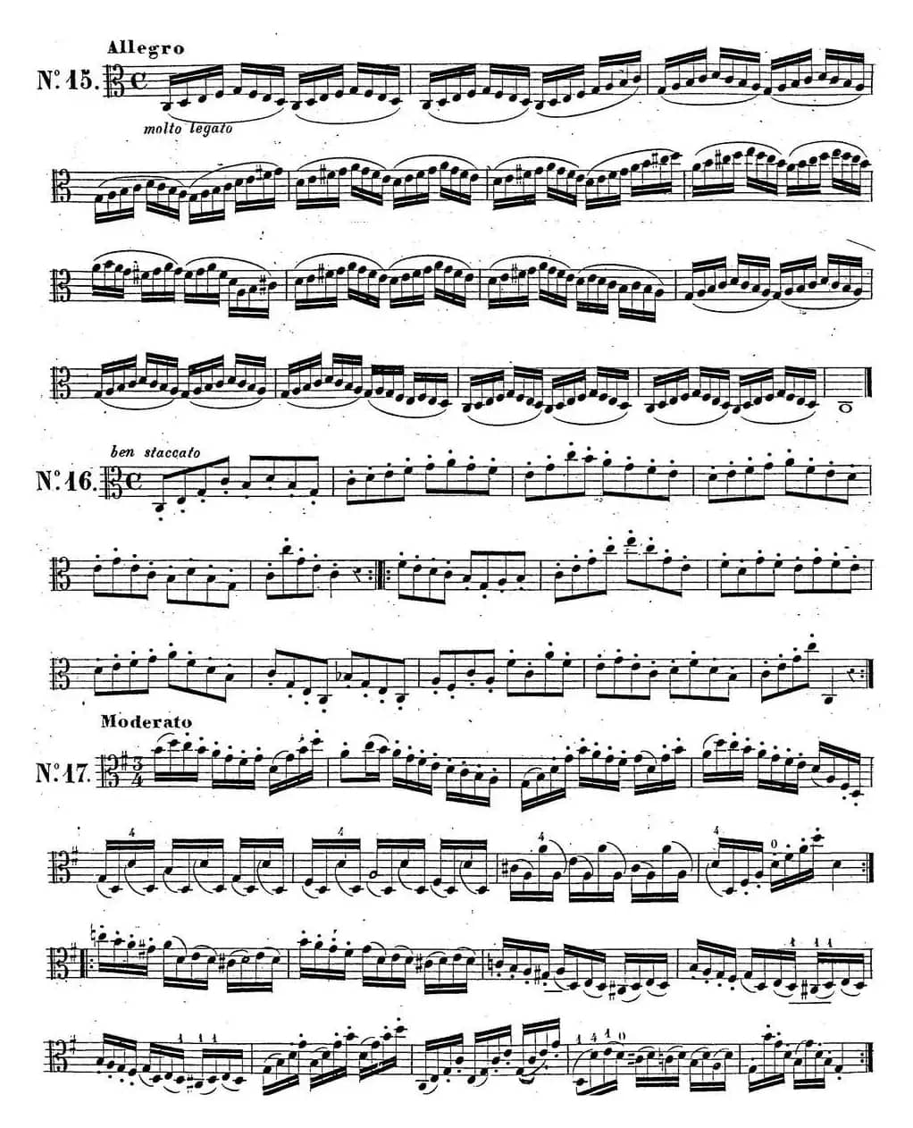 卡瓦利尼《中提琴演奏教程》练习曲