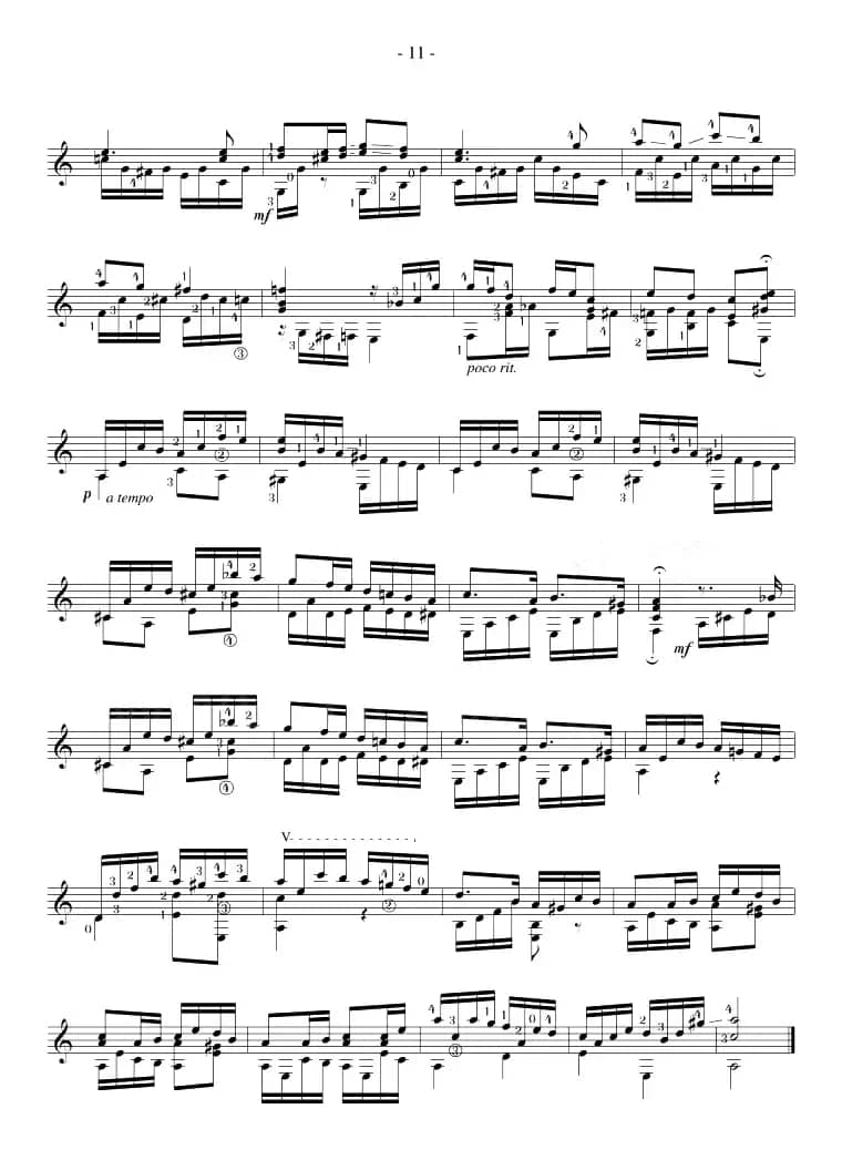 Napoleon Coste《25 Studies,Op.38》（STUDY 21）
