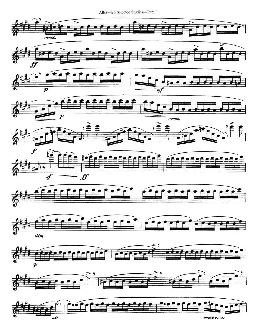 阿尔泰斯26首精选长笛练习曲（NO.13）