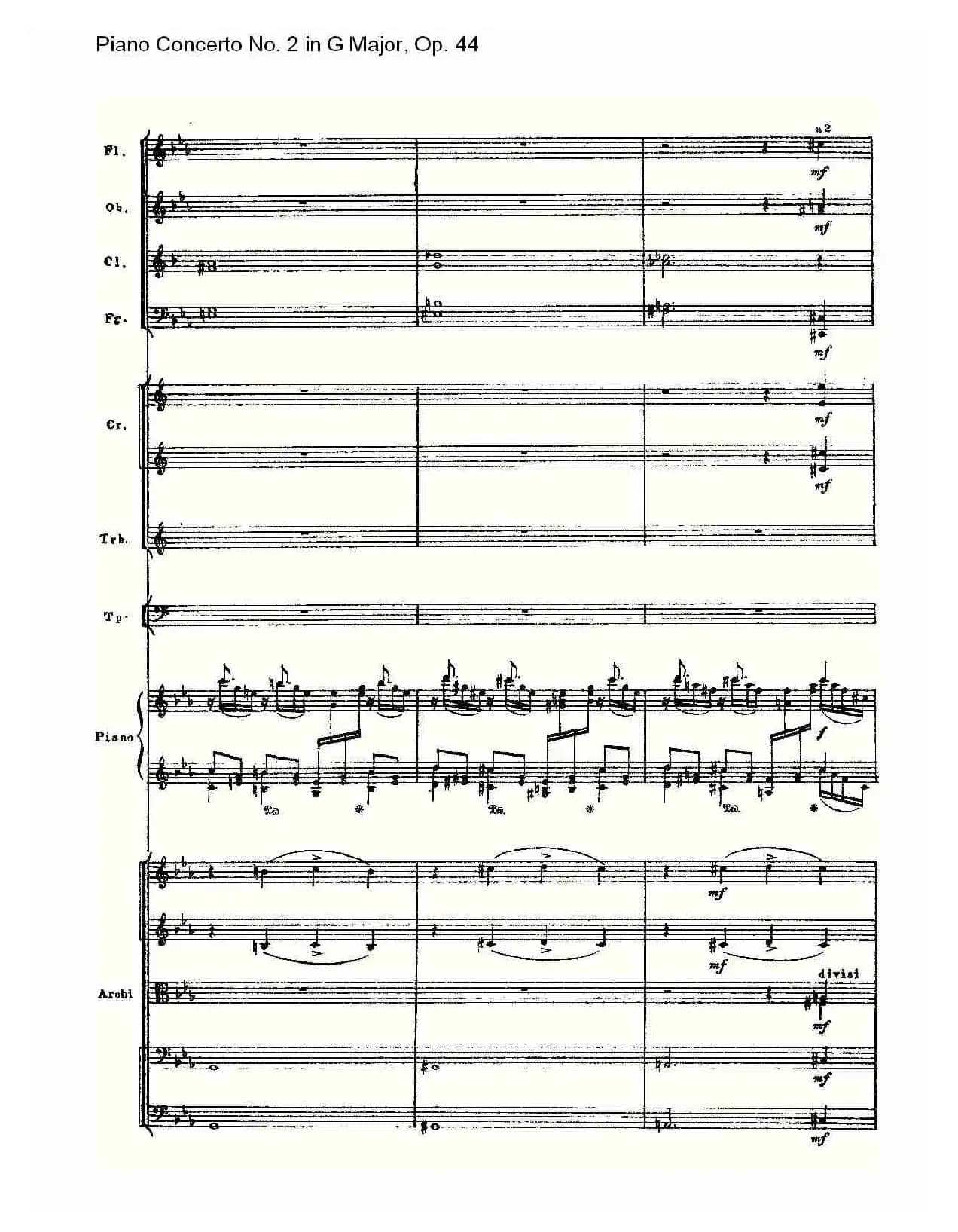 G大调第二钢琴协奏曲, Op.44第一乐章（一）