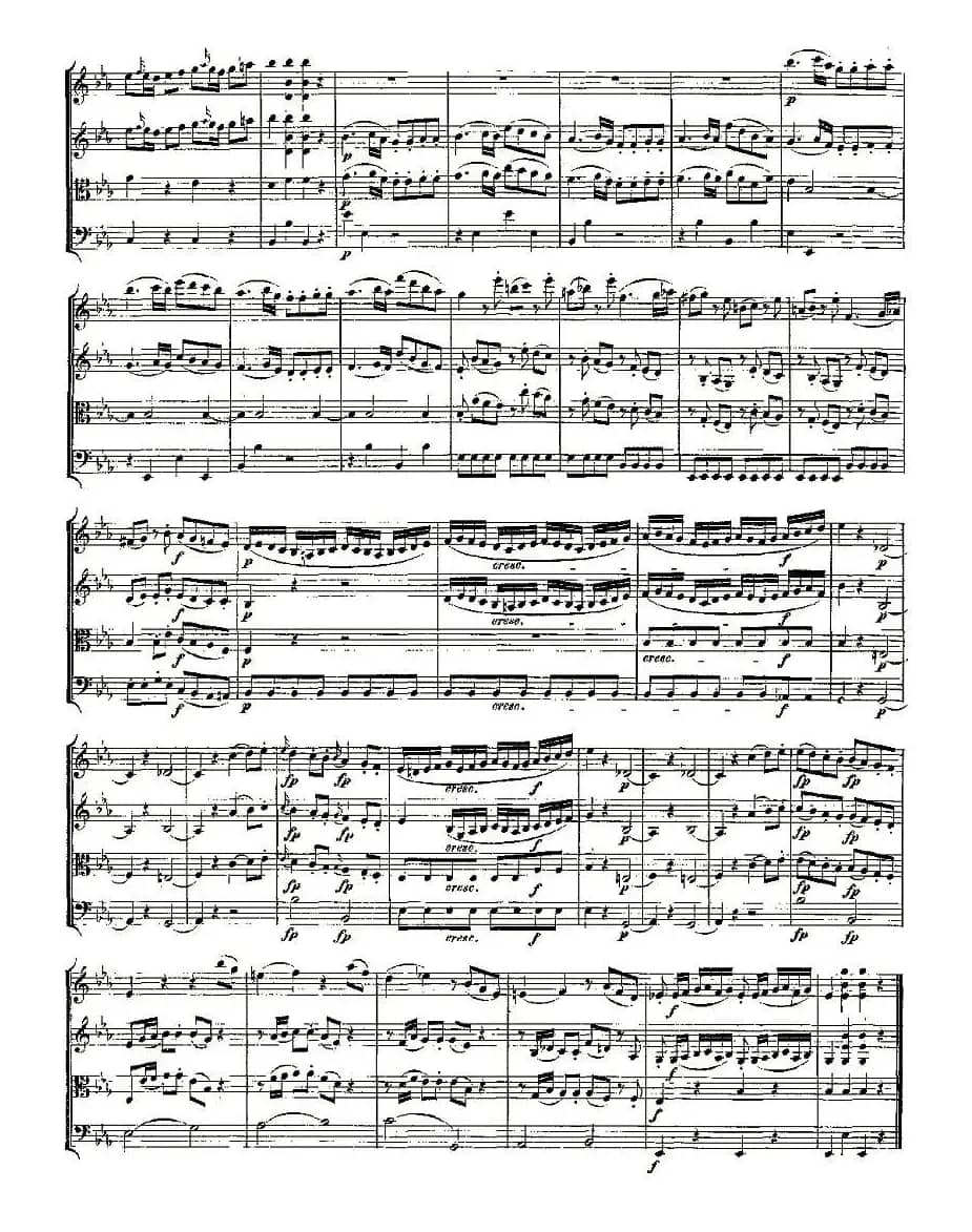Quartet No. 7 in Eb Major, K. 160（降E大调第七弦乐四重奏）