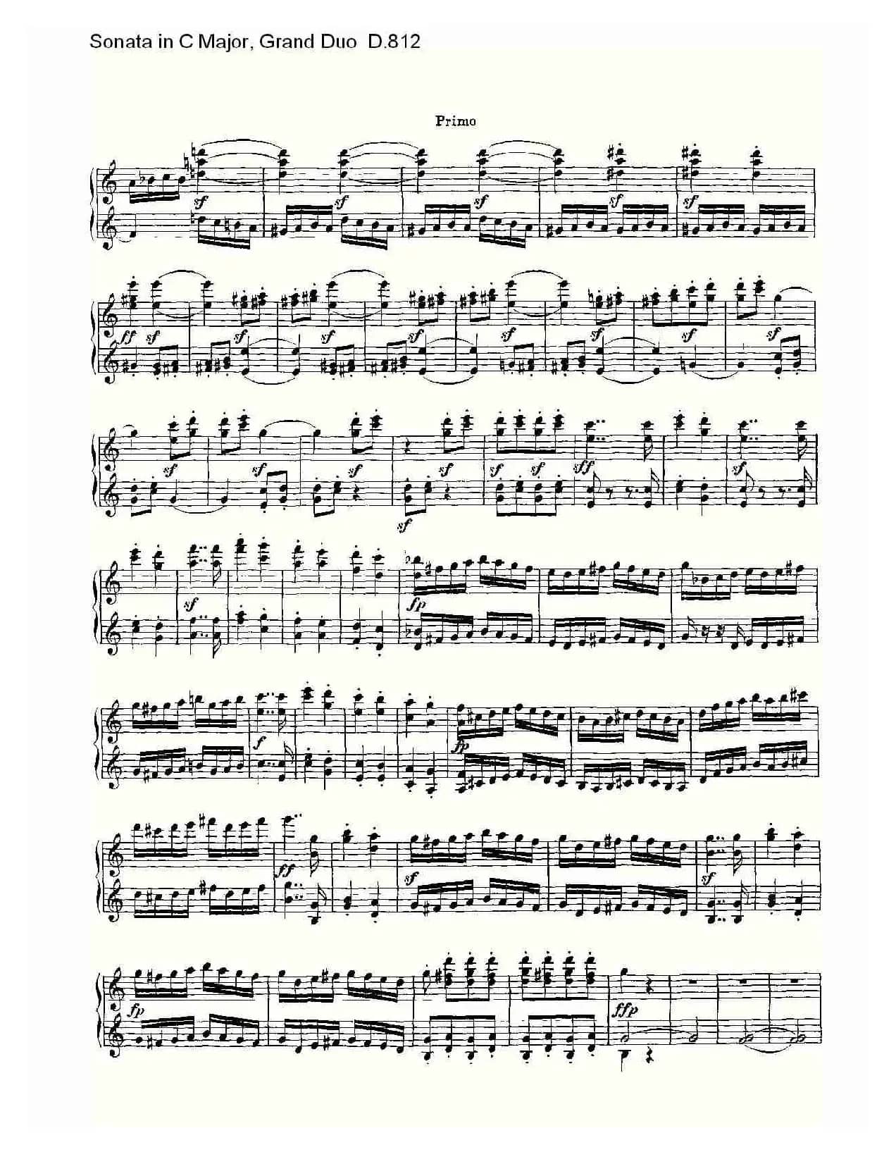 Sonata in C Major, Grand Duo D.812（Ｃ大调奏鸣曲，盛大的二重奏 ）