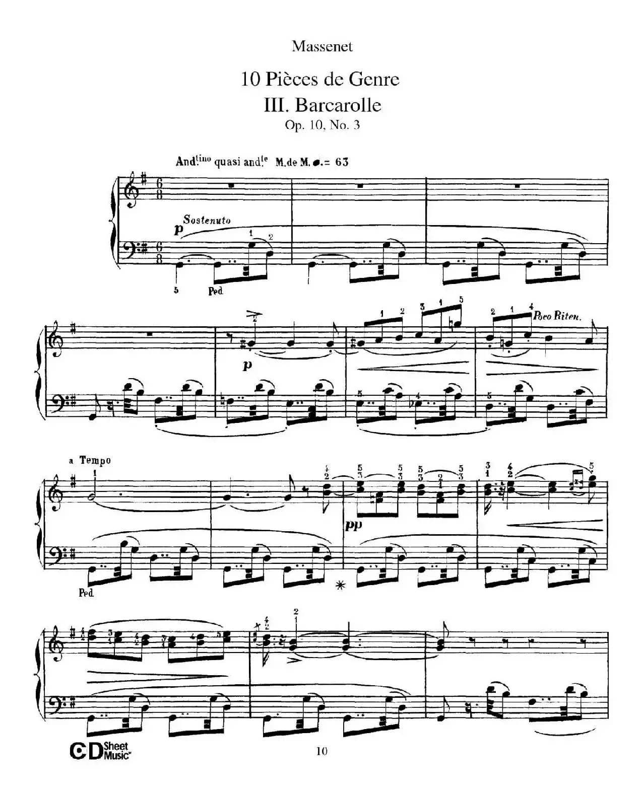 Dix Pièces de Genre Op.10(10首个性小品·Ⅲ)