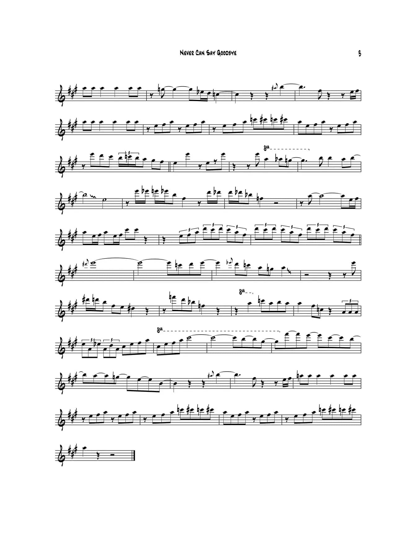 Never Can Say Goodbye（中音萨克斯）