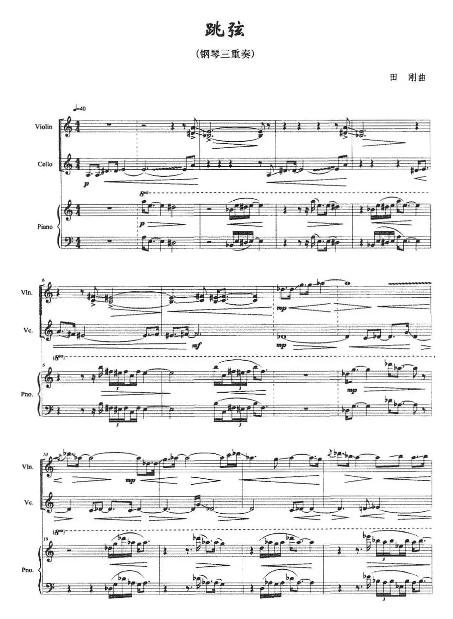 跳弦（小提琴+大提琴+钢琴伴奏）