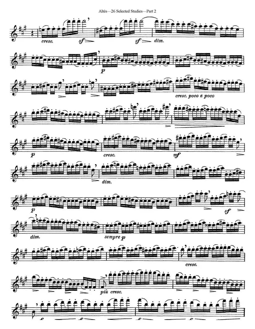 阿尔泰斯26首精选长笛练习曲（NO.17）