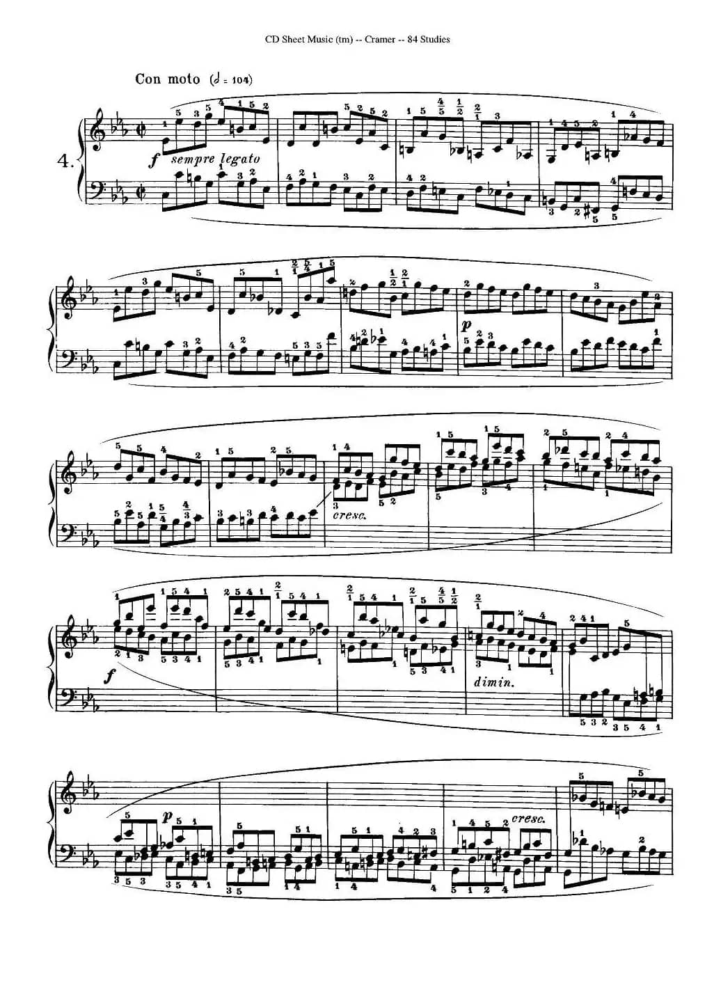 Cramer - 84 exercices（1—5）（克拉莫84首钢琴练习曲）