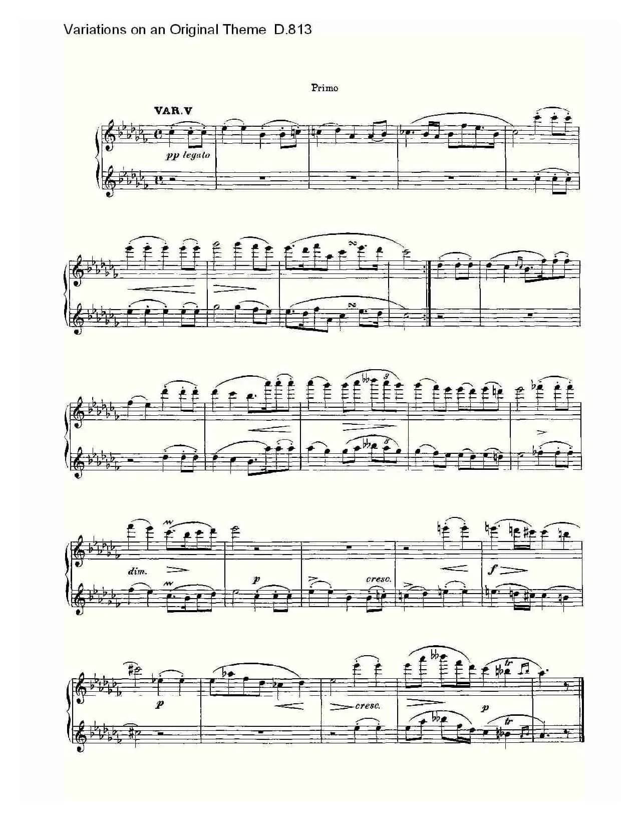 Variations on an Original Theme D.813（原生态主题变鸣曲 D.）