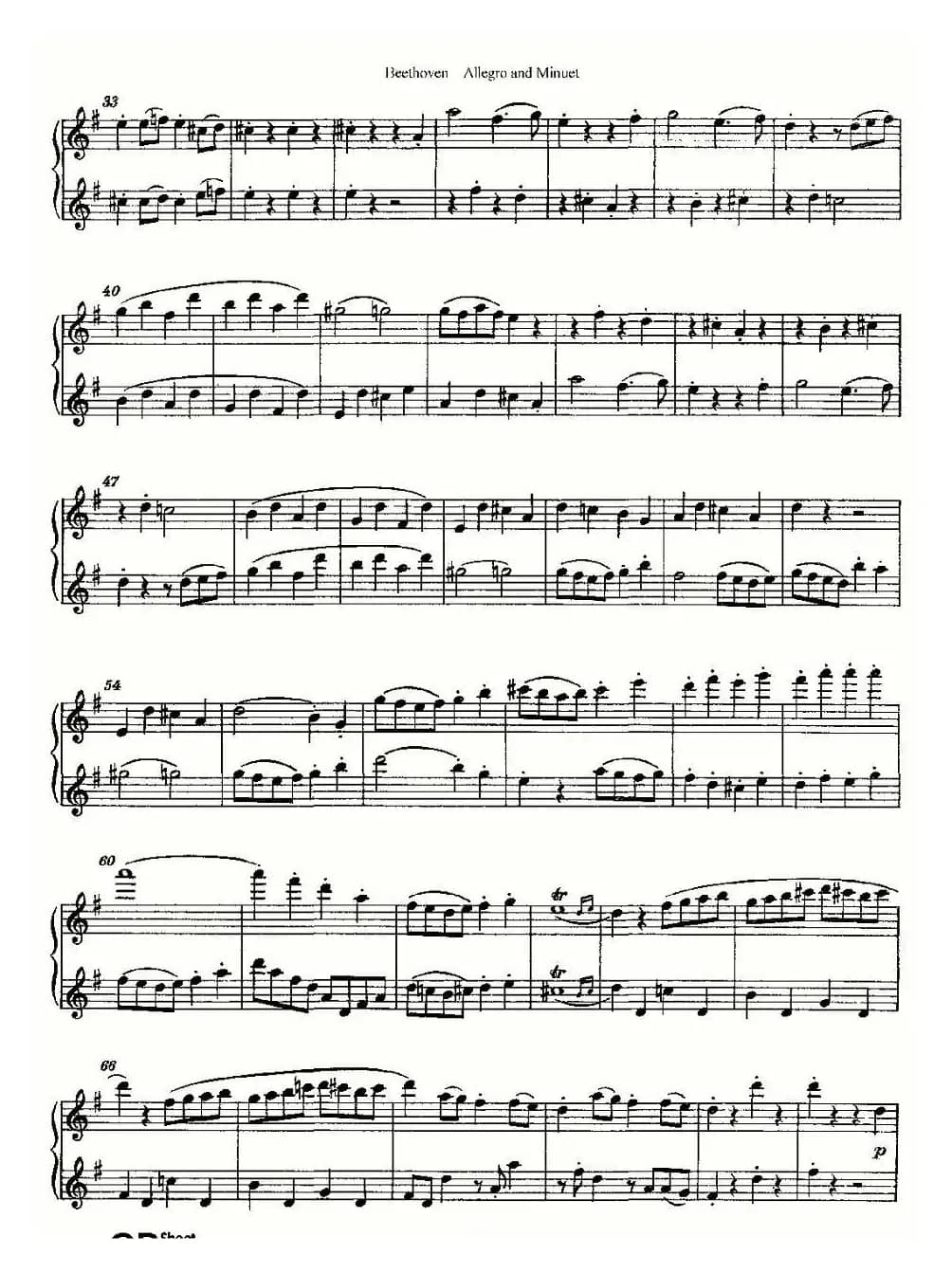 Allegro and Minuet（快板及小步舞曲）