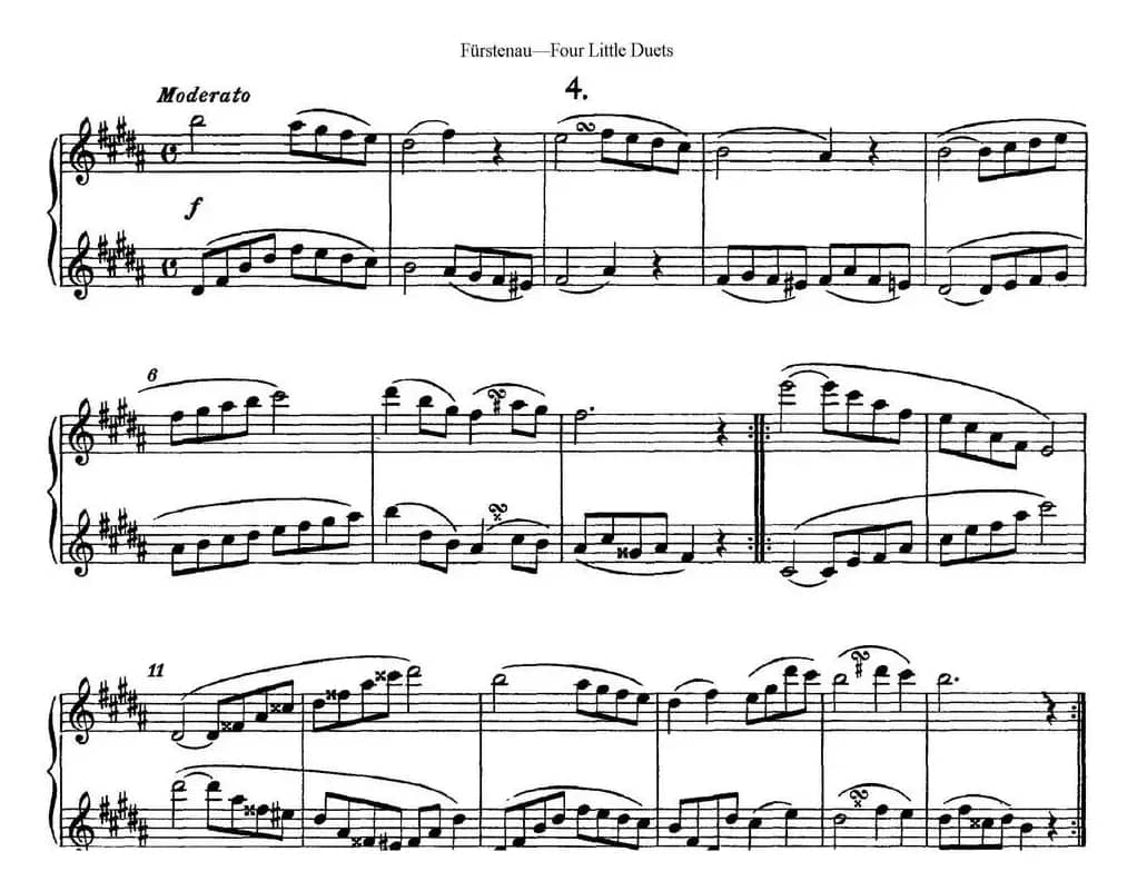 福斯特劳长笛重奏4小段