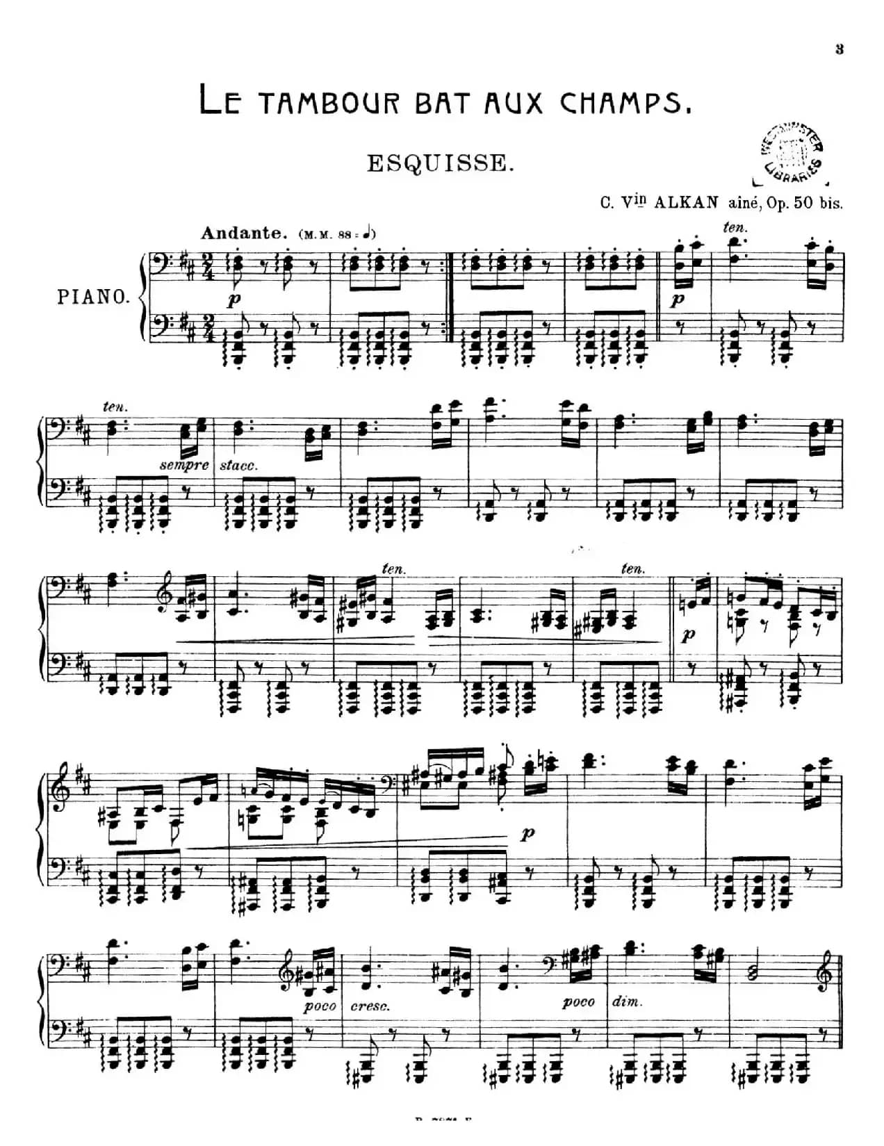 Le Tambour bat aux Champs Op.50bis（乡村的铃鼓）