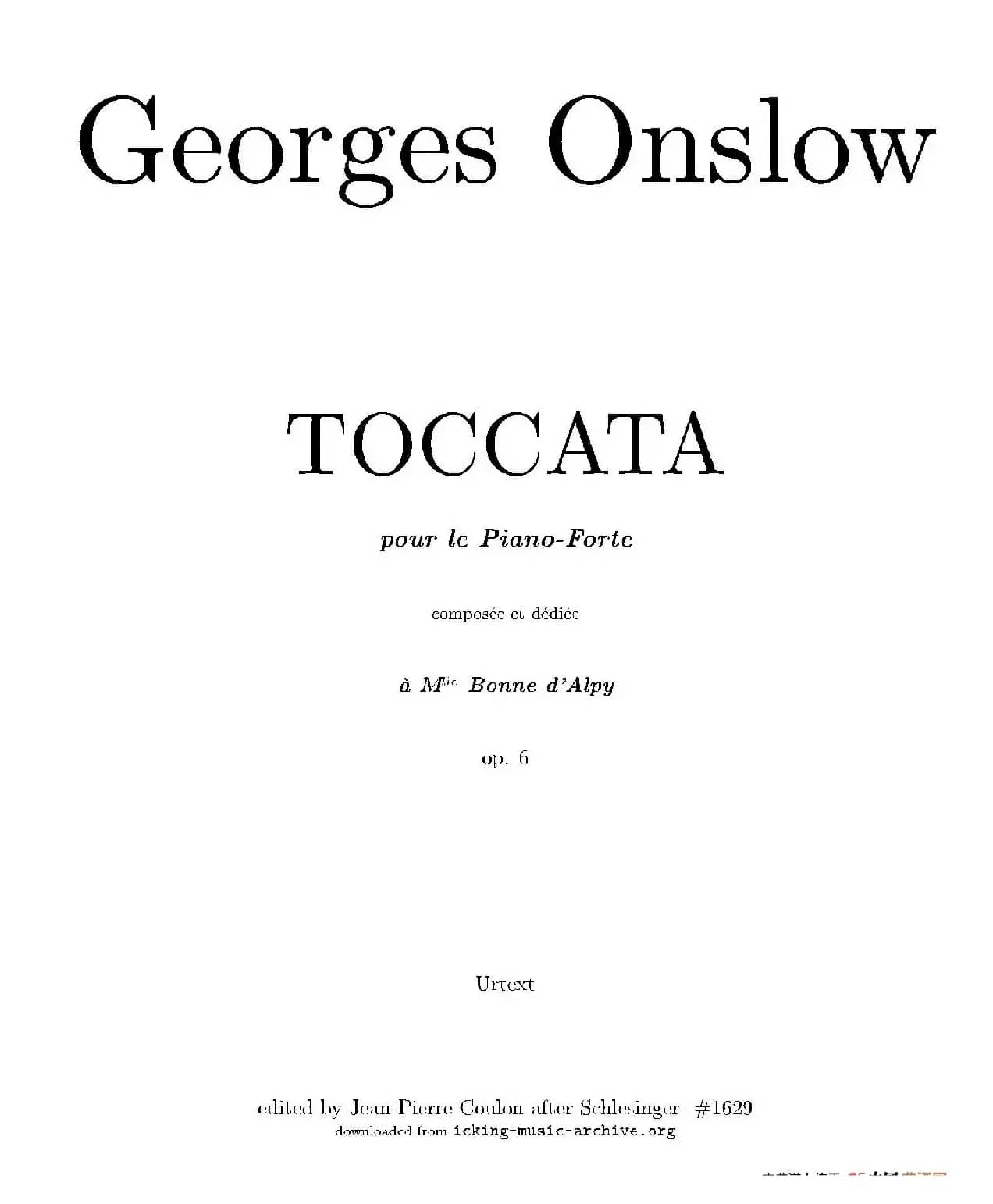 Toccata in C Major Op.6（C大调托卡塔）