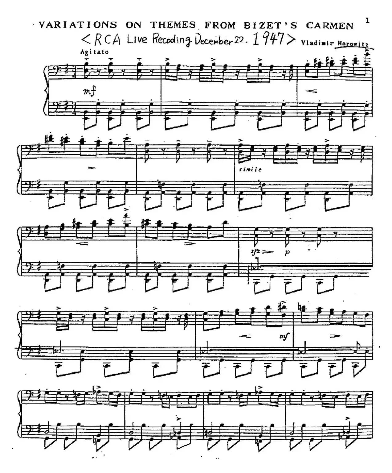 Carmen Variations 12 Pieces（12首卡门主题变奏曲·3）