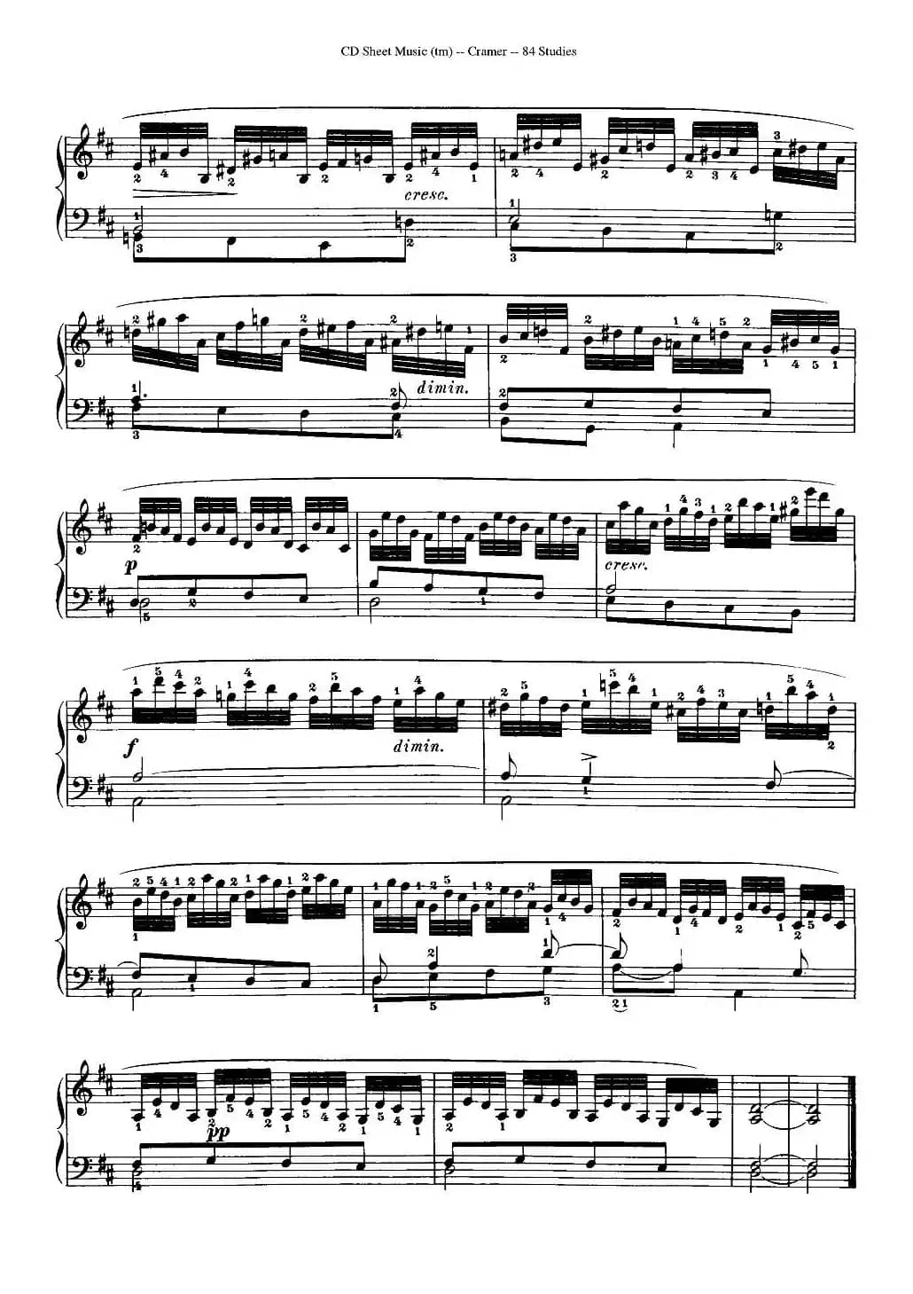 Cramer - 84 exercices（1—5）（克拉莫84首钢琴练习曲）