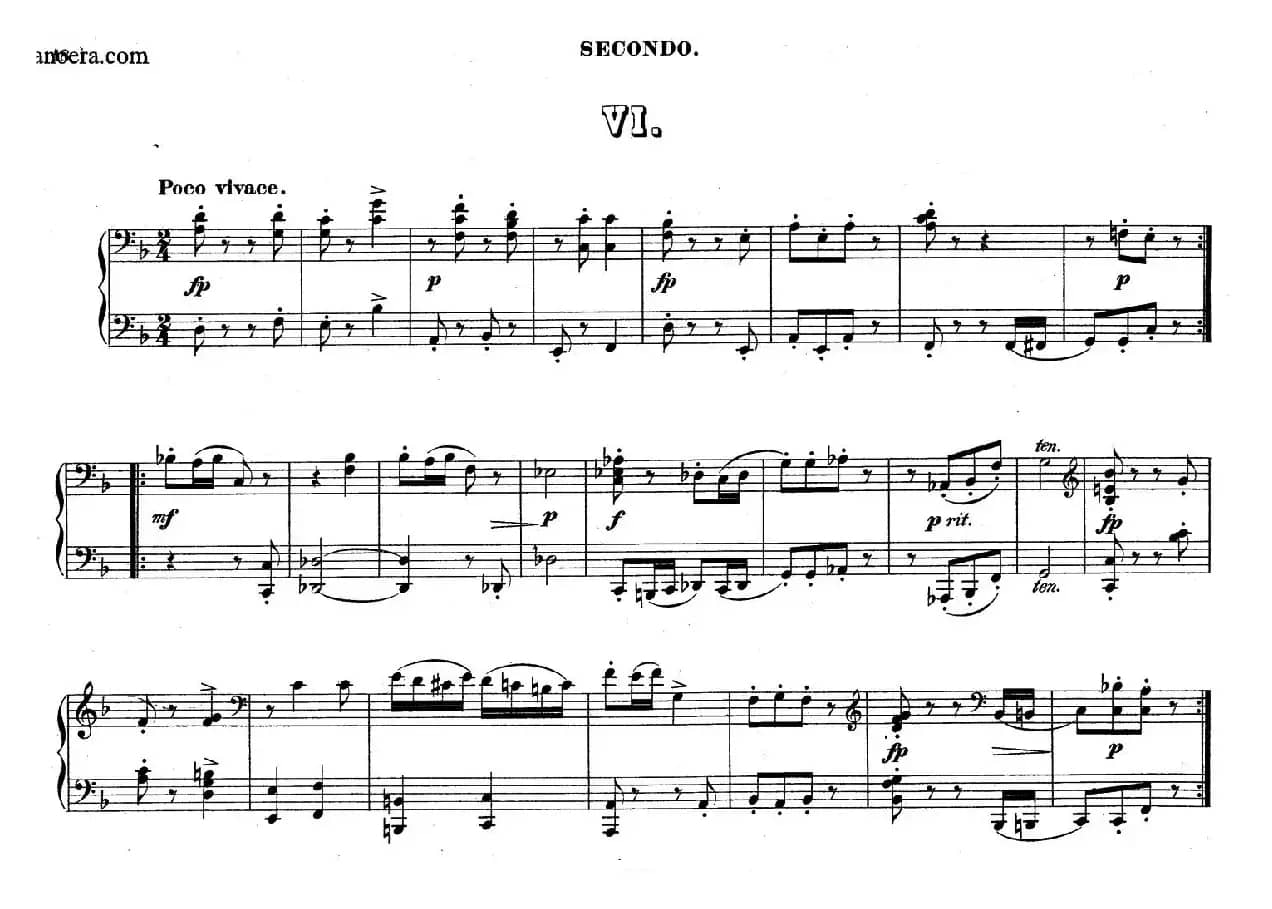 Zwolf Original-Compositionen fur Pianoforte zu 4 Handen Op.57（12首四手联弹小品·6）