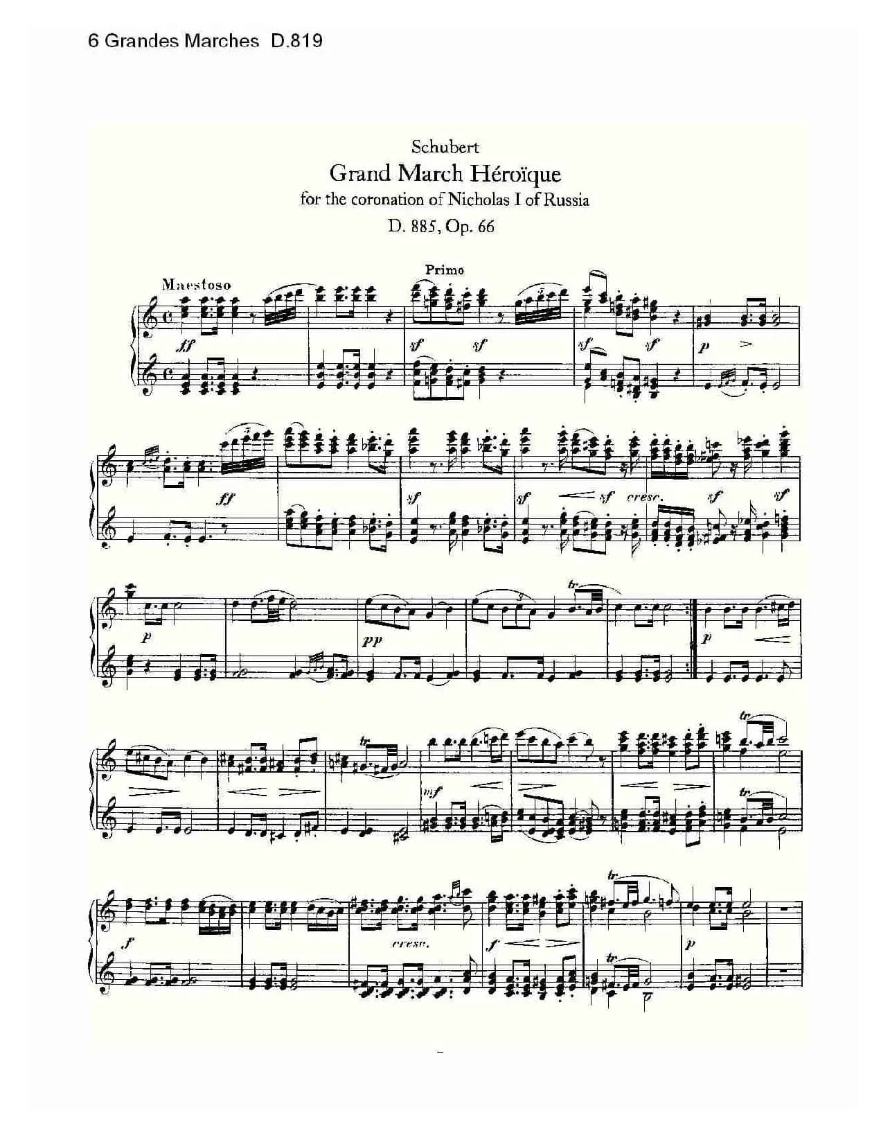 6 Grandes Marches D.819（6 贵族进行曲 D.819）