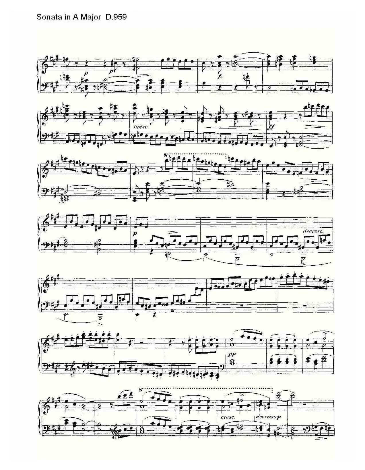 Sonata in A Major D.959（A大调奏鸣曲 D.959）