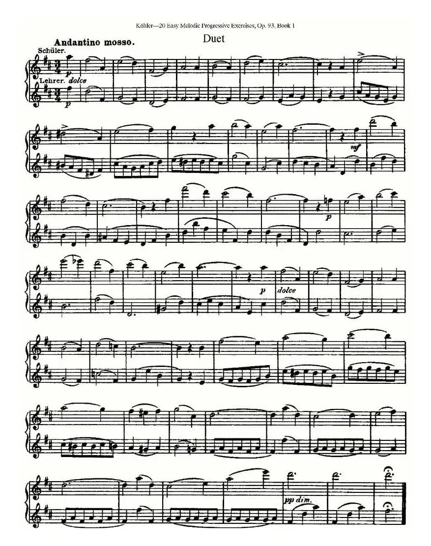 柯勒练习曲作品93号（一）