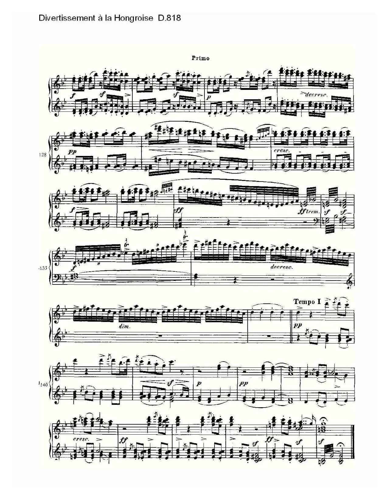Divertissement à la Hongroise D.818