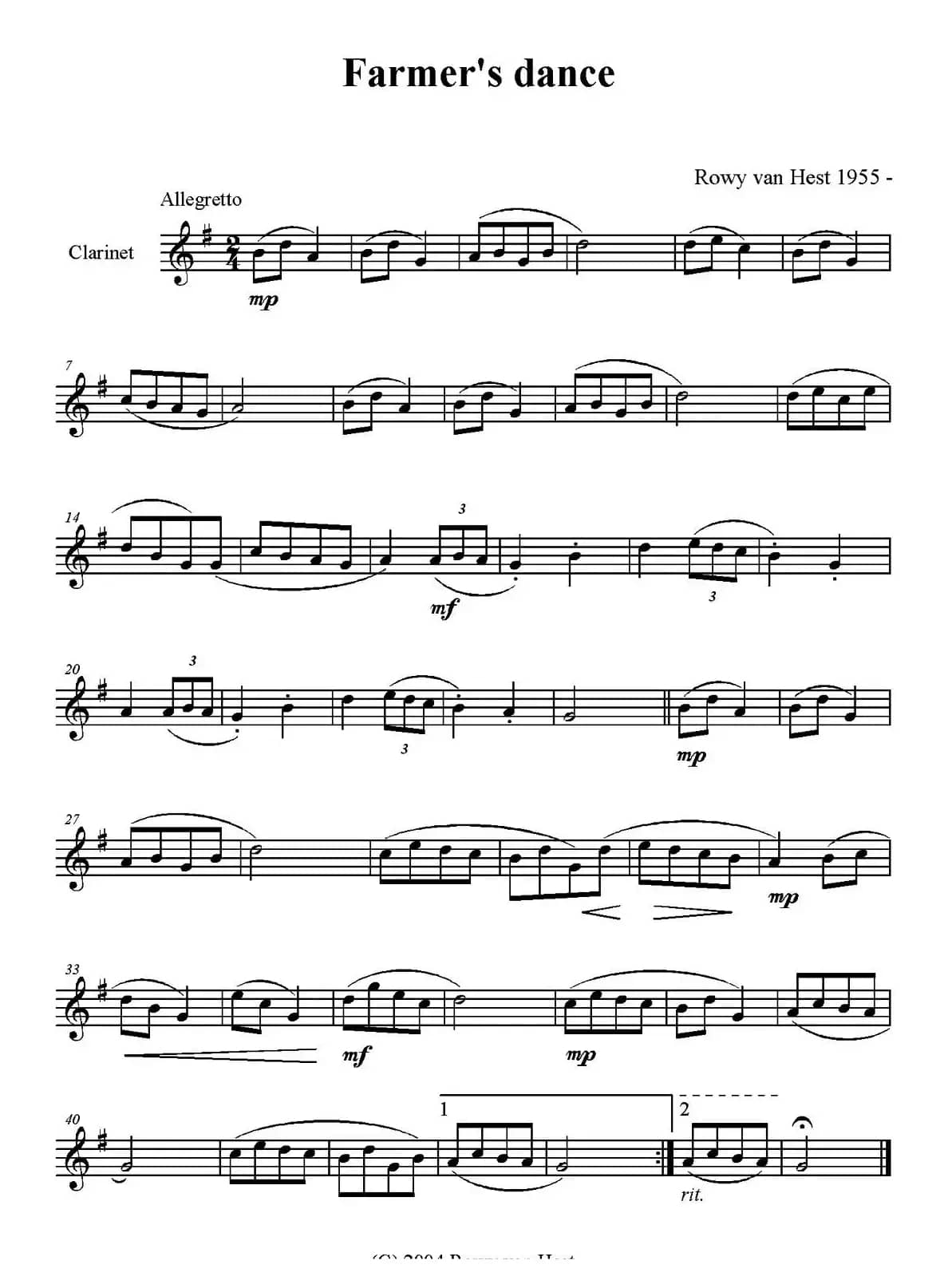 Farmer‘’s dance（单簧管）