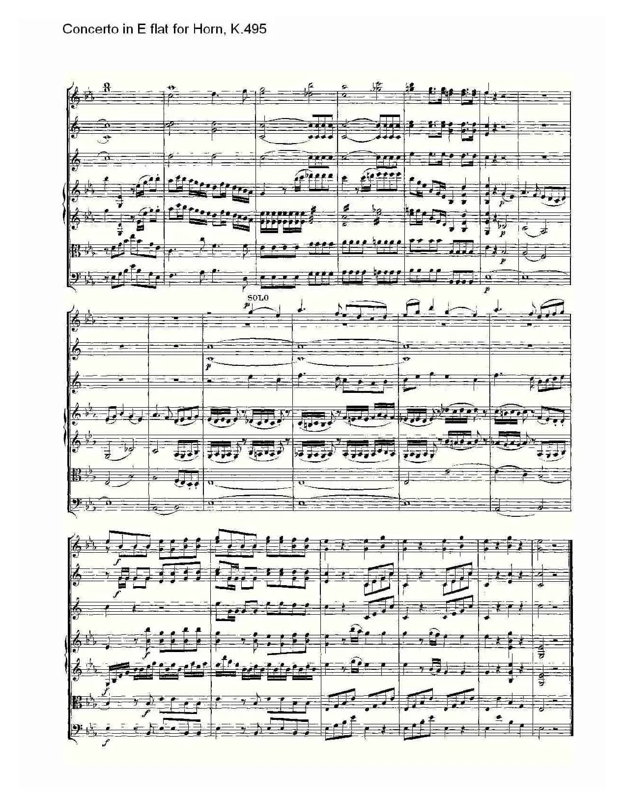 Concerto in E flat for Horn, K.495(Eb调法国号协奏曲, K.4)