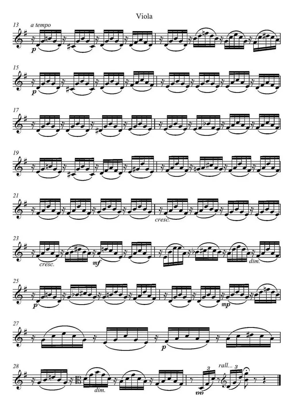 Ave Maria（中提琴分谱、E.Schubert作曲版）