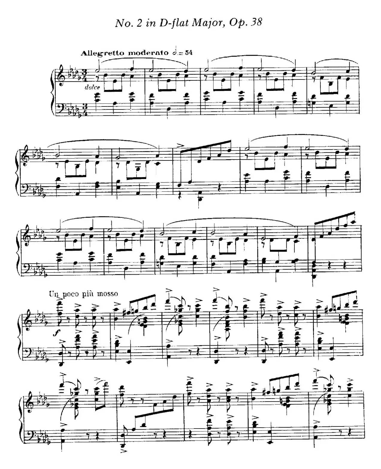 4 Valses Caprice（4首随想圆舞曲）（Op.38 No. 2 in D-flat）