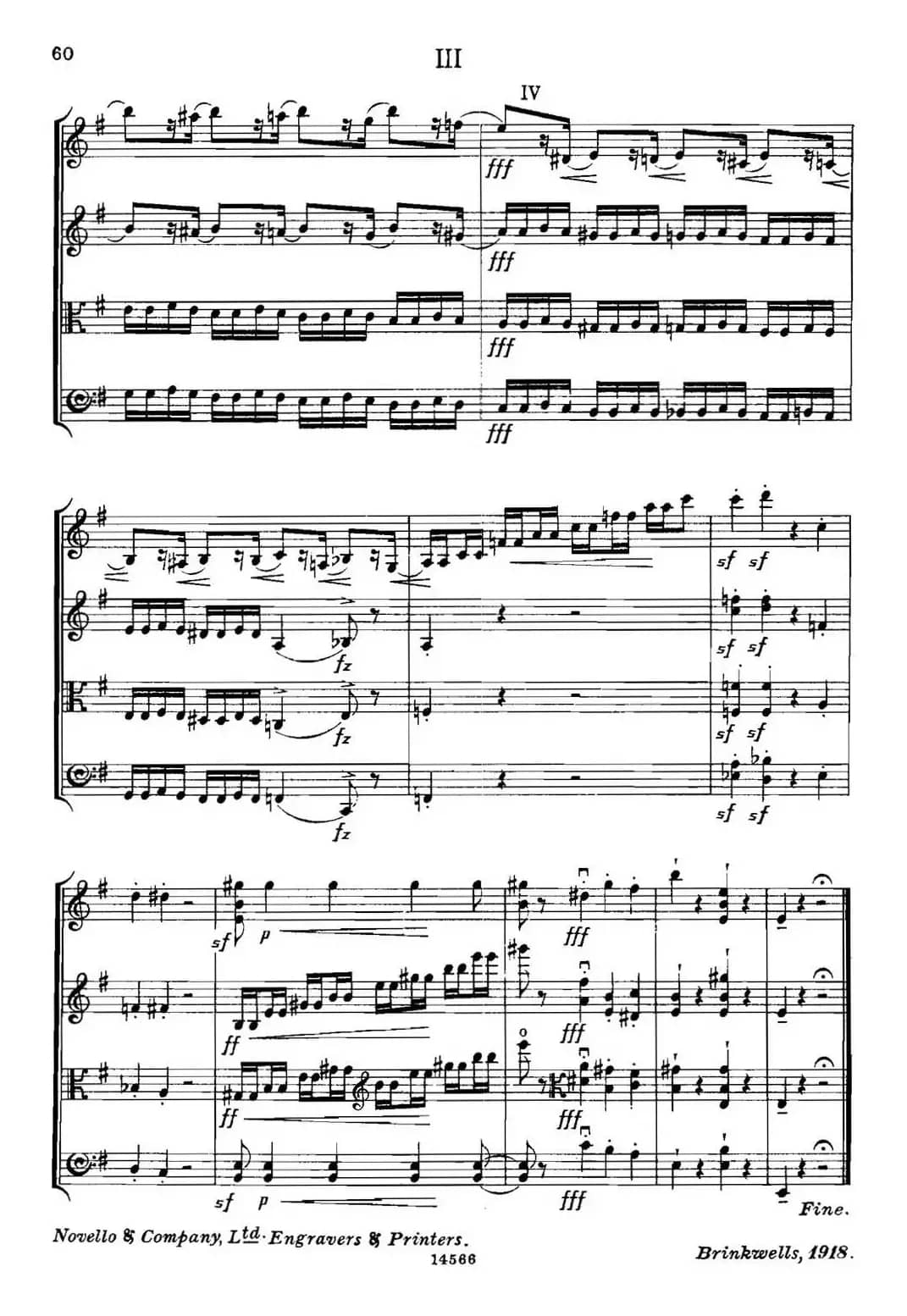 QUARTET Op.83（第三部分）（弦乐四重奏）