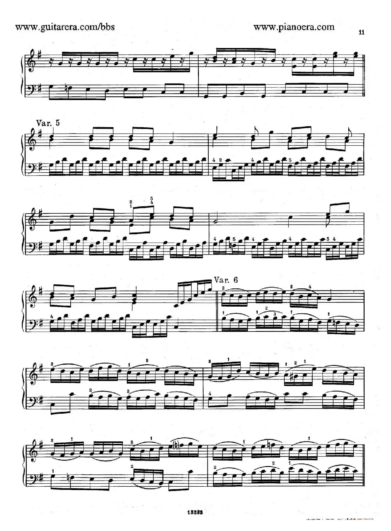 Variations on the Russian Song（俄国民歌主题变奏曲）