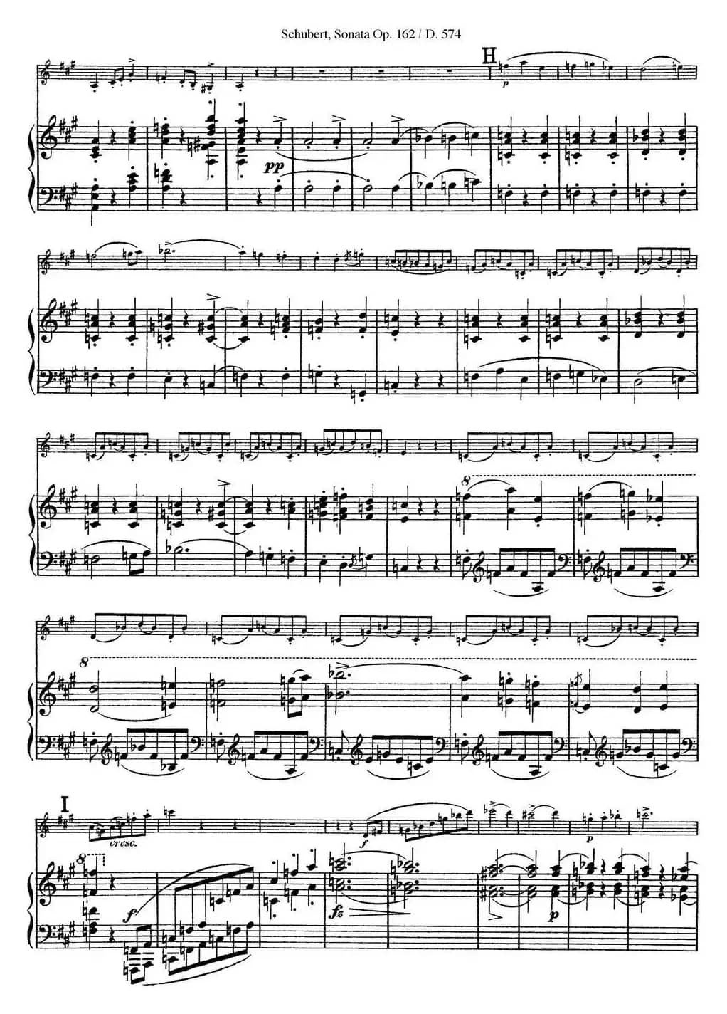Violin Sonata in A major Op.162 D.574（小提琴+钢琴伴奏）